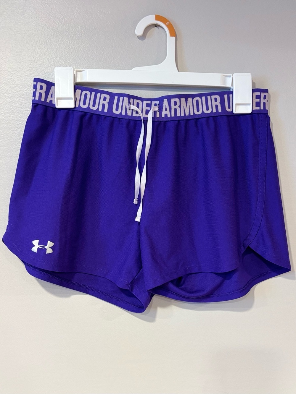 Under Armour Play Up Athletic Shorts Drawstring Waist Sporty Purple Womens Small